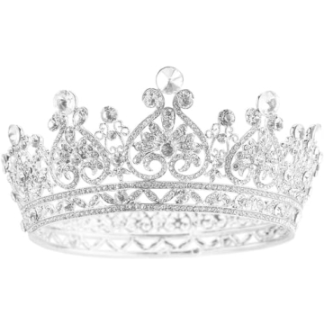 Makone Birthday Crowns for Women, Silver Crystal Queen Crowns and Tiaras Girls Hair Accessories for ...