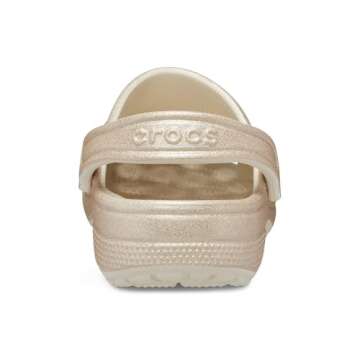 Crocs Unisex Classic Sparkly Clog, Metallic and Glitter Shoes, Champagne, Numeric_8 US Men