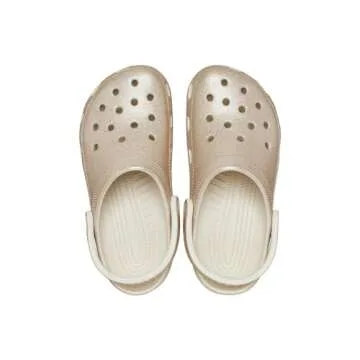 Crocs Unisex Classic Sparkly Clog, Metallic and Glitter Shoes, Champagne, Numeric_8 US Men