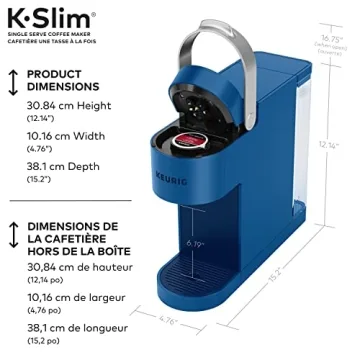 Compact Keurig K-Slim Coffee Maker in Twilight Blue