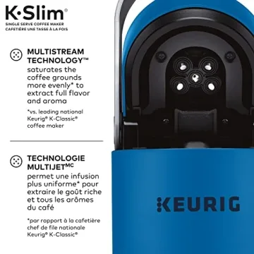 Compact Keurig K-Slim Coffee Maker in Twilight Blue