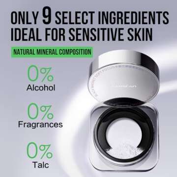 CARSLAN Soft Focus Loose Setting Powder, Lightweight, Matte, Oil Control, Shine Free, Talc-Free Face Powder Makeup, 24H Longwear Finishing Powder, 03 Translucent For Sensitive