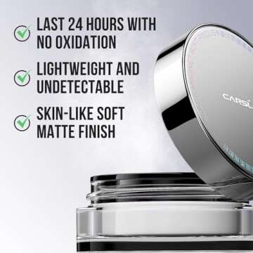 CARSLAN Soft Focus Loose Setting Powder, Lightweight, Matte, Oil Control, Shine Free, Talc-Free Face Powder Makeup, 24H Longwear Finishing Powder, 03 Translucent For Sensitive