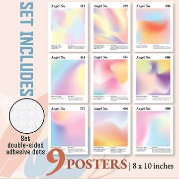 97 Decor Angel Number Poster Set - Spiritual Gradient Wall Art for Home