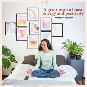 97 Decor Angel Number Poster Set - Colorful Spiritual Art