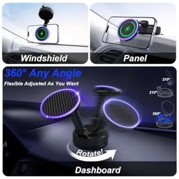 15W Magnetic Phone Charger Holder for Car - Secure & Versatile Mount
