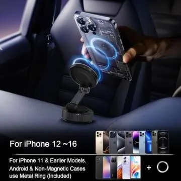 15W Magnetic Phone Charger Holder for Car - Secure & Versatile Mount