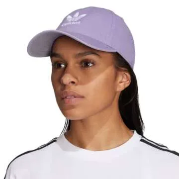 adidas Originals Women's Relaxed Fit Adjustable Strapback Cap, Magic Lilac Purple/White, One Size
