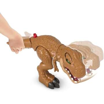 Fisher-Price Imaginext Jurassic World Dinosaur Toy Thrashin’ Action T. rex Figure with Chomping Ac...