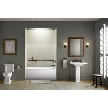 Kohler alcove bathtub for deep soaking and modern design