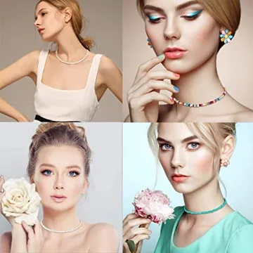 Beaded Choker Necklace Set for Women 12 Pcs Summer Jewelry