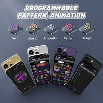 KJOY Programmable Huge Bright LED Signs, 27''x5'' USB 5V, Bluetooth App Control Custom Text Pattern ...