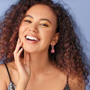 Birthstone Crystal Dangle Earrings with Gift Box