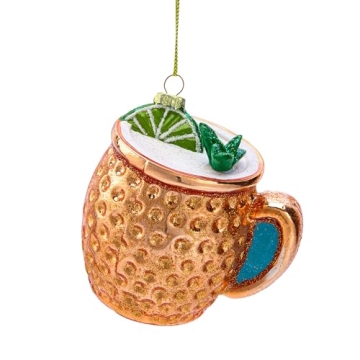 Joiedomi Cocktail Moscow Mule Glass Ornament Small Funny Mini Christmas Ornaments Drink for Christma...
