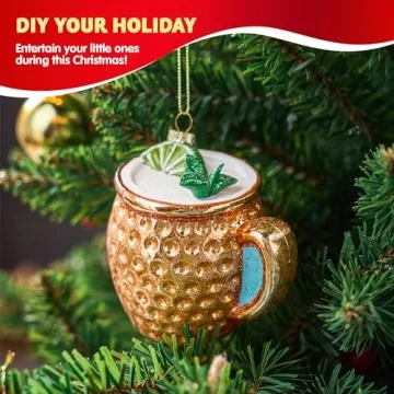 Joiedomi Moscow Mule Glass Ornament for Christmas Decorations