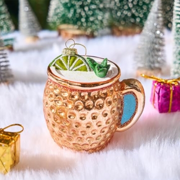 Joiedomi Moscow Mule Glass Ornament for Christmas Decorations