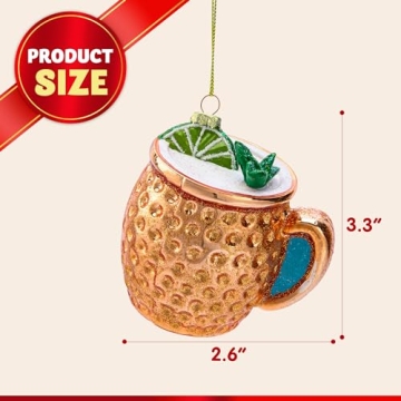 Joiedomi Moscow Mule Glass Ornament for Christmas Decorations