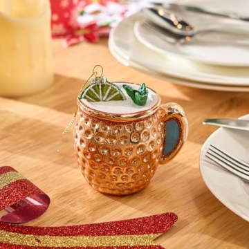 Joiedomi Moscow Mule Glass Ornament for Christmas Decorations