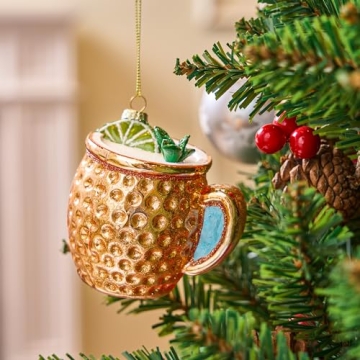 Joiedomi Moscow Mule Glass Ornament for Christmas Decorations