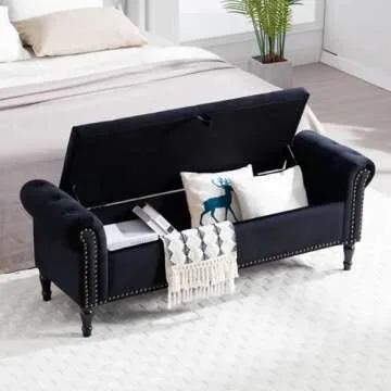 AEMEIOS 67'' Velvet Storage Bench for King Beds
