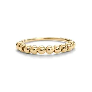 PAVOI Spinning Anxiety Ring (Beads, Yellow Gold, 7)