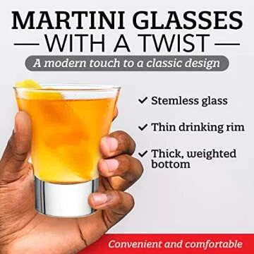 Bormioli Rocco YPSILON Cocktail Glasses - 6-Pack Elegant Set