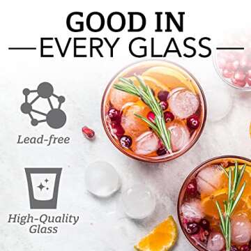 Bormioli Rocco YPSILON Cocktail Glasses - 6-Pack Elegant Set