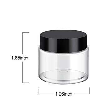 SATINIOR 6 Pack 3 oz Airtight Leak Proof Plastic Jars for Travel & Crafting