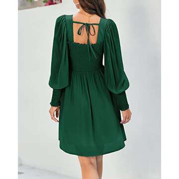 Stylish Damorong Women's Puff Sleeve Square Neck Dress