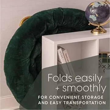 Milliard Faux Fur Saucer Chair, Foldable Comfy Bedroom Chair, Cozy Dorm Lounge Chair for Kids, Teens, and Adults, X-Large, Green