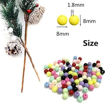 LIMAOLLY 300 Pcs Red Acrylic Round Beads for Crafts