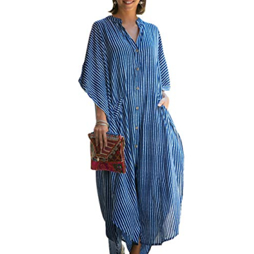 Chunoy Kimono Sleeve V Neck Kaftan for Beach Style