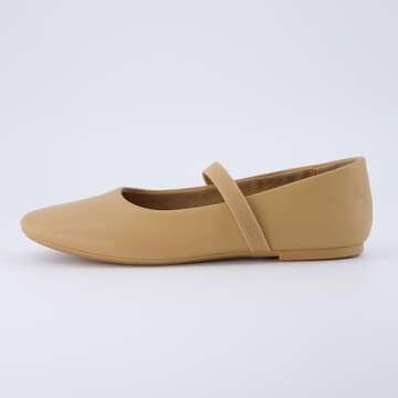 CUSHIONAIRE Women's Gigi Mary Jane Flat with +Memory Foam and Wide Widths Available, Tan 8