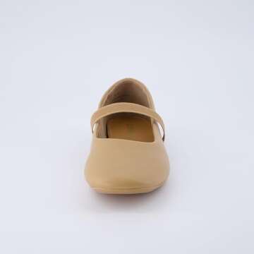CUSHIONAIRE Women's Gigi Mary Jane Flat with +Memory Foam and Wide Widths Available, Tan 8