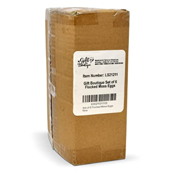 6 Easter Green Mossy Eggs Spring Decor Artificial Fuzzy Flocked Moss Balls Decorative Holiday Furry Covered Egg for Indoor Home Kitchen Table Shelf Bowl Decorations & Outdoor Garden Yard Potting Craft