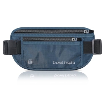 Travel Inspira Travel Money Belt - RFID Blocking Pouch with Anti-Theft Zipper