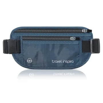 Travel Inspira Travel Money Belt - RFID Blocking Pouch with Anti-Theft Zipper