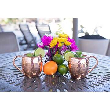 Moscow Mule Mug by Copper Mules - Handcrafted of 100% Pure THICK Copper - Timeless Barrel Hammered Finish - Authentic and Strong Riveted Handle - Holds 16oz