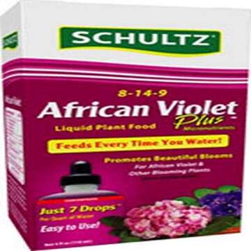 Schultz African Violet Plus Liquid Plant Food 8-14-9 - 4oz for Flourishing Blooming Plants