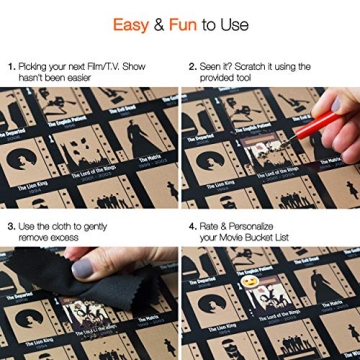 Wond3rland Scratch Off Movie Poster with 100 Films & TV Shows