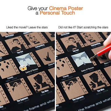 Wond3rland Scratch Off Movie Poster with 100 Films & TV Shows