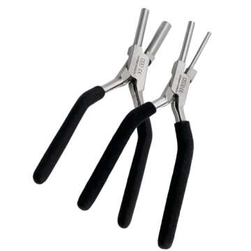 1 EA German Heavy Duty Bail Making Pliers 3MM/5MM-7MM/9MM Bail making pliers for consistent loops connectors -WITH NON-SLIP COMFORT GRIP HANDLE (SET OF 2 EACH-3MM/5MM+7MM/9MM)