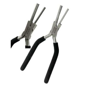 1 EA German Heavy Duty Bail Making Pliers 3MM/5MM-7MM/9MM Bail making pliers for consistent loops connectors -WITH NON-SLIP COMFORT GRIP HANDLE (SET OF 2 EACH-3MM/5MM+7MM/9MM)