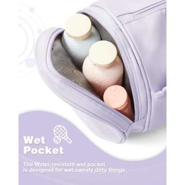 Small Gym Bag for Women,Waterproof Workout Bag Mini Duffle Bag Womens Spotrs Gym Bags Small Travel Duffel Bag with Wet Pocket Carry on Weekender Bags for Dance Swimming,Gym,Yoga,Fitness Purple