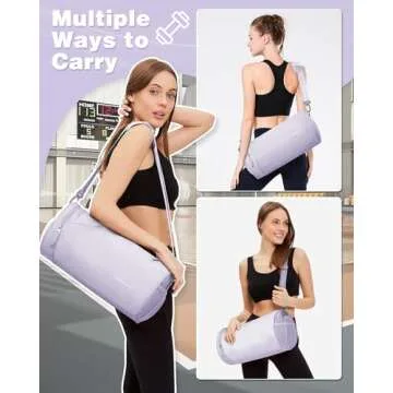 Small Gym Bag for Women,Waterproof Workout Bag Mini Duffle Bag Womens Spotrs Gym Bags Small Travel Duffel Bag with Wet Pocket Carry on Weekender Bags for Dance Swimming,Gym,Yoga,Fitness Purple