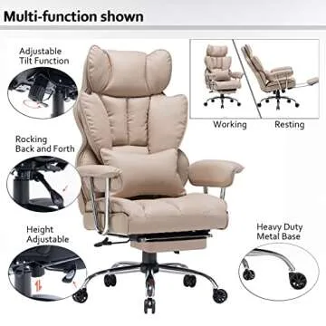 Efomao Executive Office Chair for Big and Tall Users