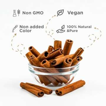 Homtiem Organic Dried Cinnamon Sticks 9 Oz for Cooking