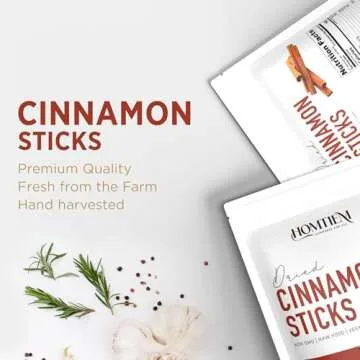 Homtiem Organic Dried Cinnamon Sticks 9 Oz for Cooking