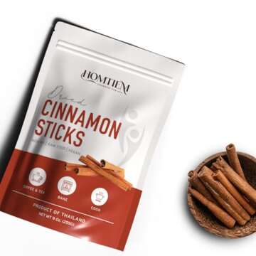 Homtiem Organic Dried Cinnamon Sticks 9 Oz for Cooking