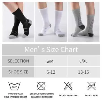 COOVAN Mens Thick Cushioned Athletic Crew Socks 6 Pairs